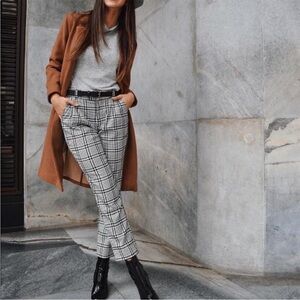 Abercrombie Black and White Plaid Trousers
